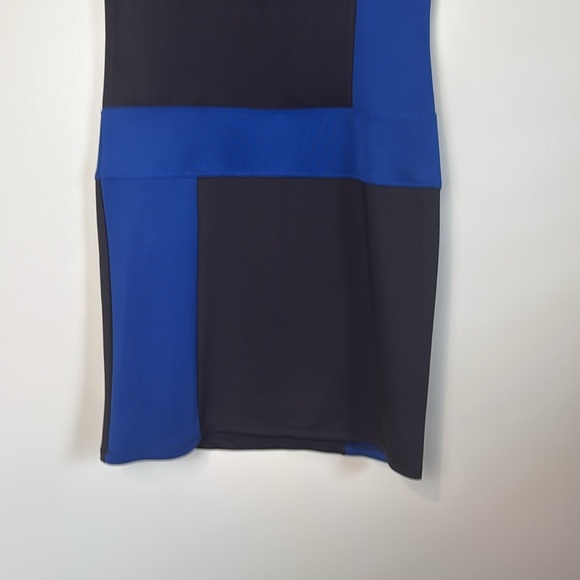 💛 Enfocus Studio Blue and Black Color block Sleeveless Stretchy Dress Size 8 - Picture 8 of 8
